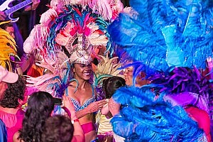Carnaval Costume in Barbados at Harbour Lights Dinner Show