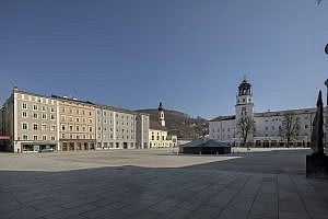 Residenzplatz, Salzburg during corona virus lockdown
