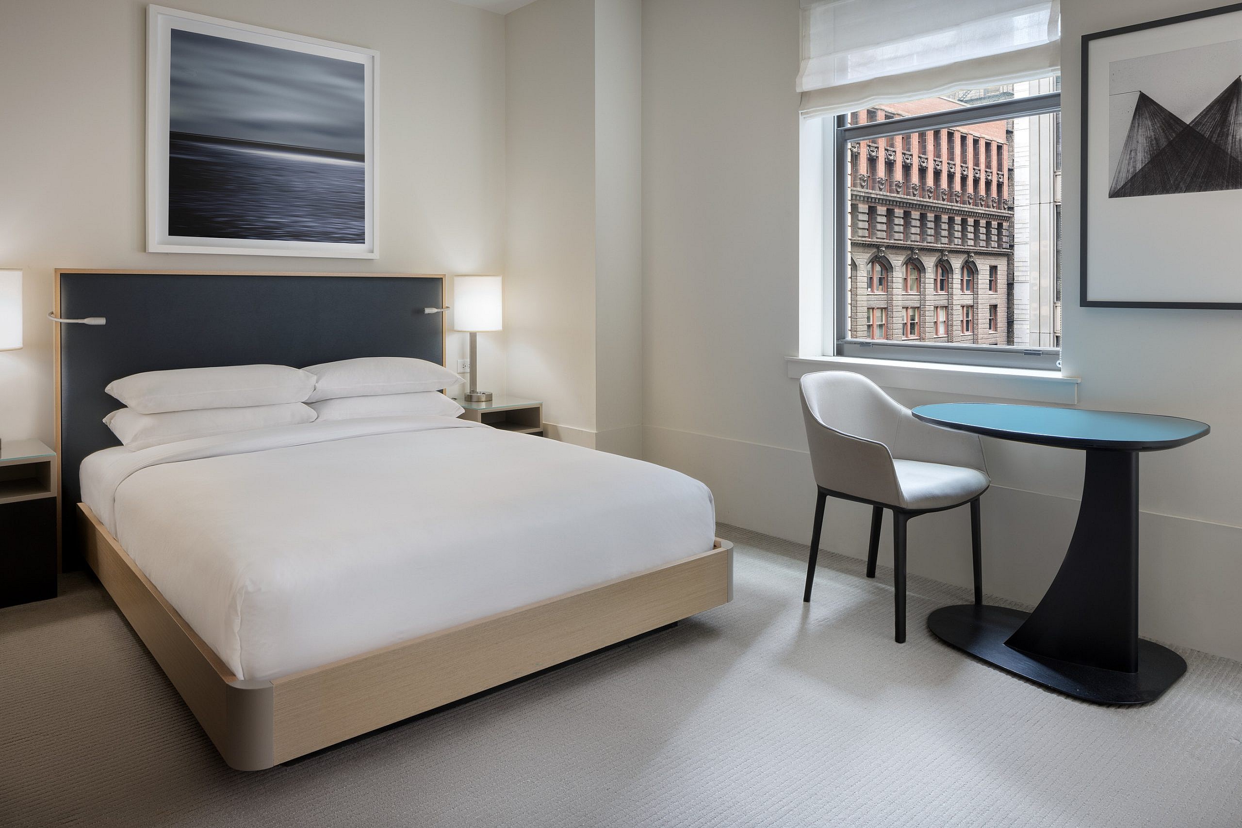 A photograph of a bedroom in the Hyatt Centric The Loop Chicago