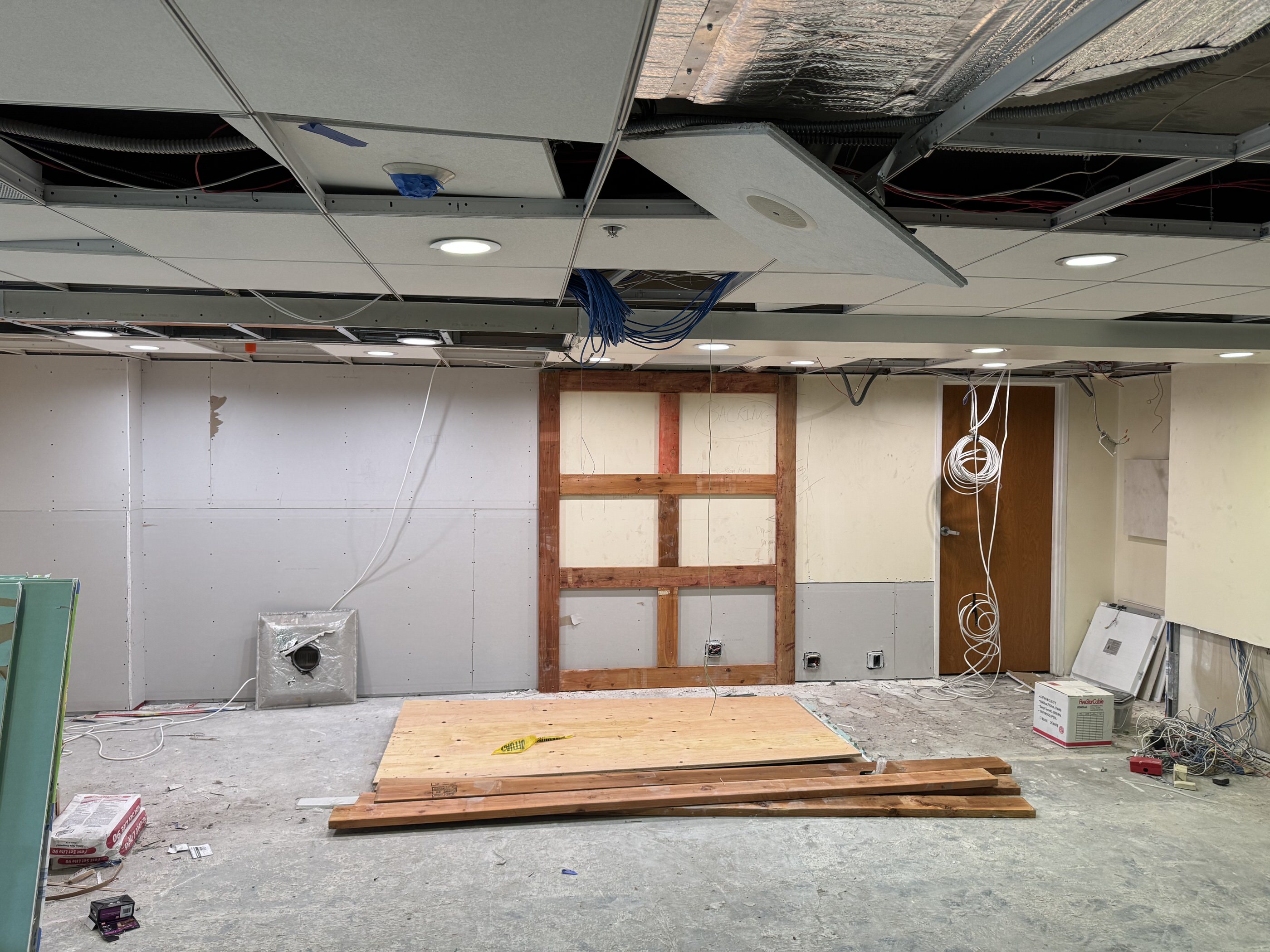 Front desk area at Fairfield Inn Mission Viejo undergoing renovation ahead of May 2025 shoot.