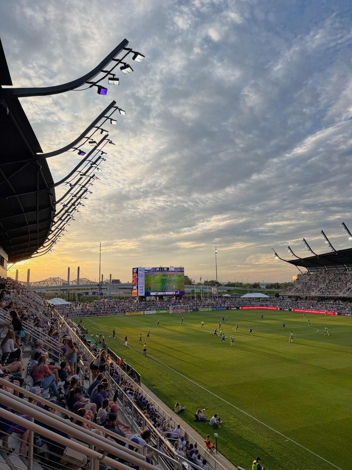 Spectators watching Louisville City FC play Tampa Bay Rowdies at Lynn Family Stadium