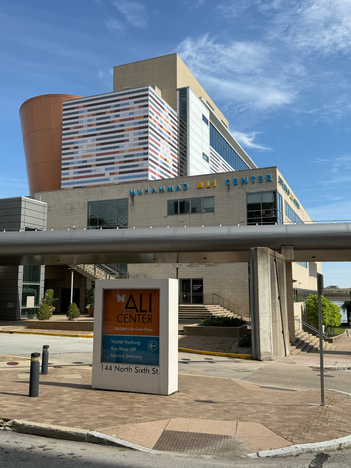 Exterior of the Muhammad Ali Center on the Louisville riverfront
