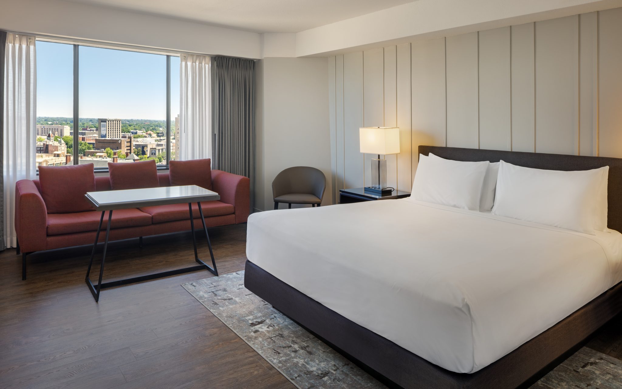 Guest room at Hyatt Regency Louisville with a wide city view